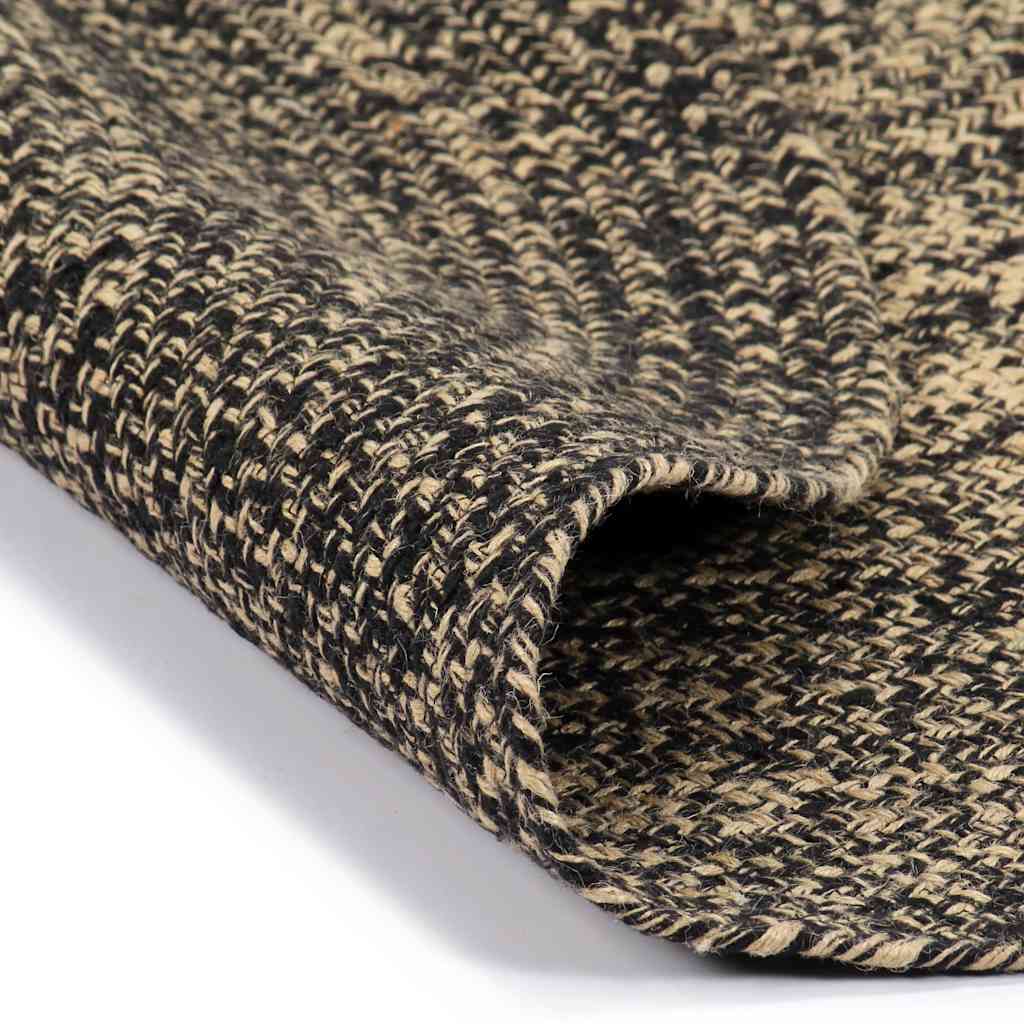 Vidaxx Teppich handgefertigt 150 cm Jute schwarz und natur