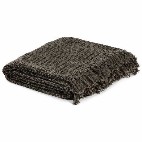 Vidaxx Plaid 160x210 cm Baumwolle Anthrazit und Braun