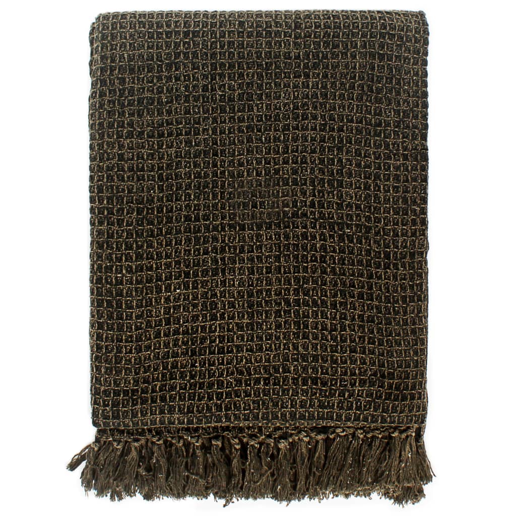 VidaXL Plaid 220x250 cm Baumwolle Anthrazit und Braun