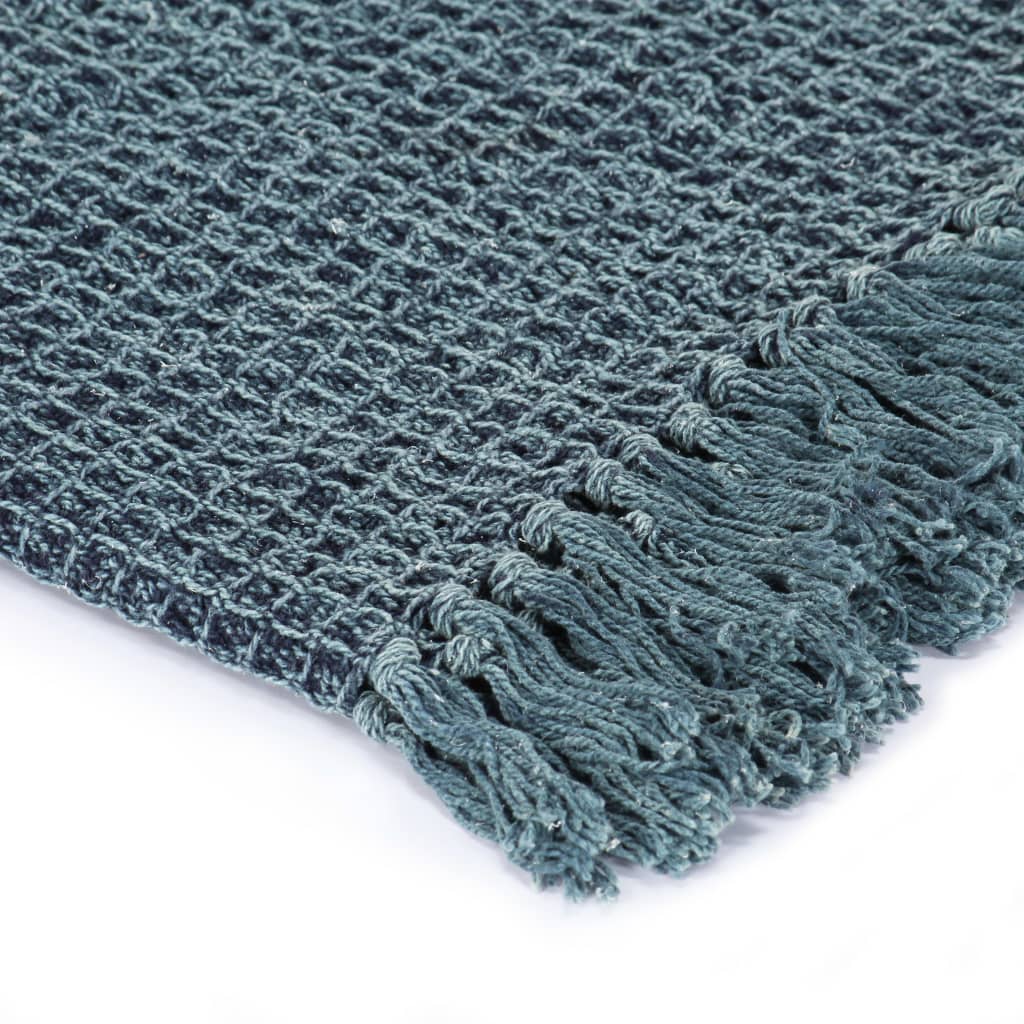 Vidaxx Plaid 160x210 cm Baumwolle Indigoblau