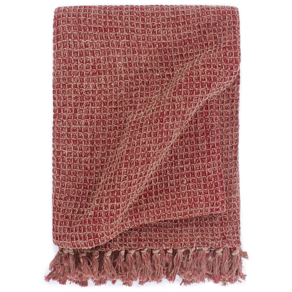 Vidaxl Plaid 125x150 cm Baumwollweinrot