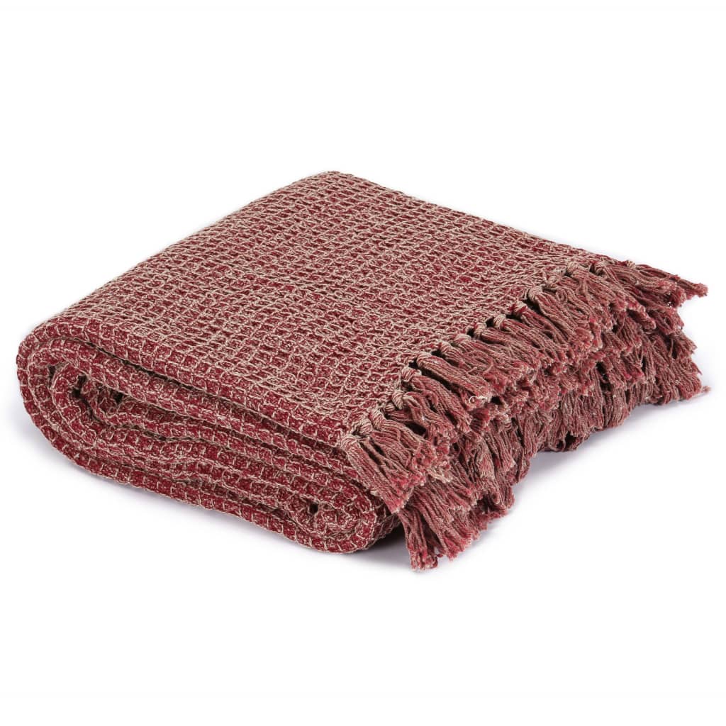 Vidaxl Plaid 125x150 cm Baumwollweinrot