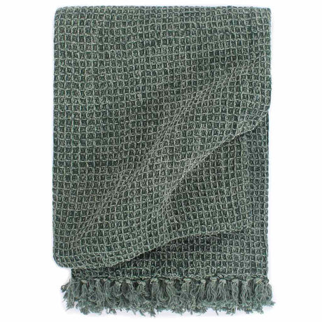 VidaXL Plaid 125x150 cm Baumwolle dunkelgrün