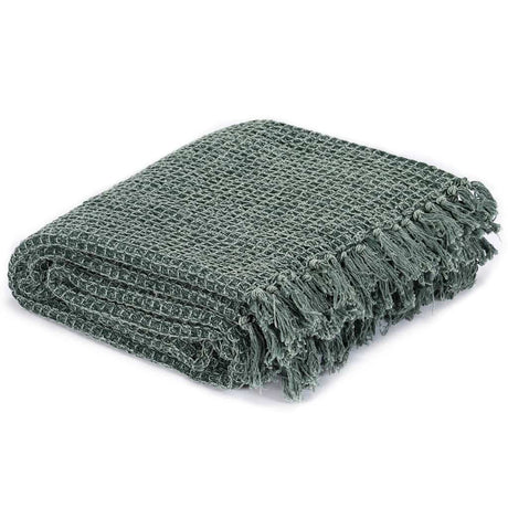 VidaXL Plaid 125x150 cm Baumwolle dunkelgrün