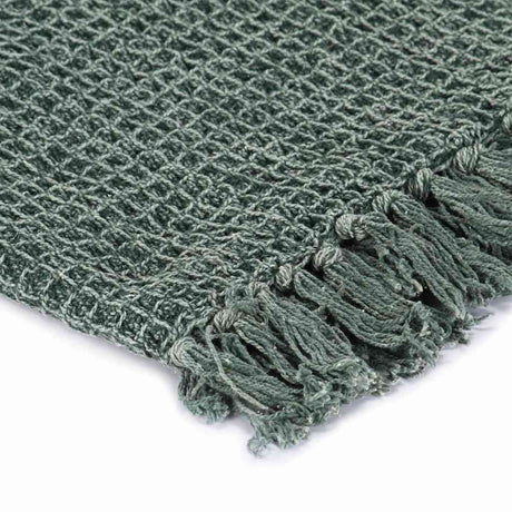 VidaXL Plaid 125x150 cm Baumwolle dunkelgrün
