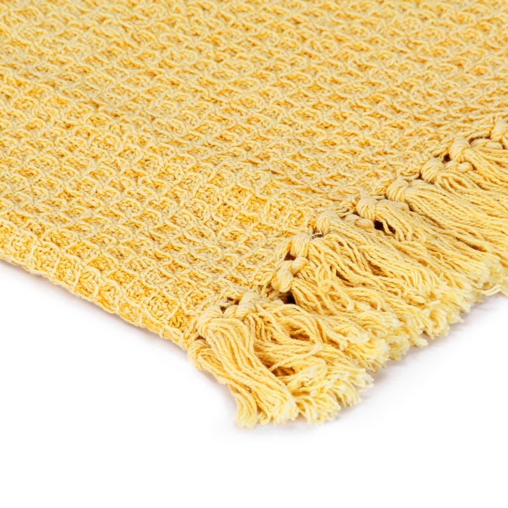 Vidaxx Plaid 125x150 cm Baumwolle senfgelb