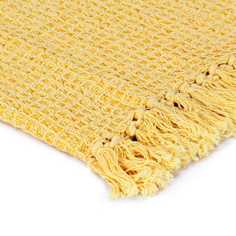 VidaXL Plaid 220x250 cm Baumwolle Senfgelb