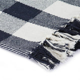VidaXL Plaid kariert 220x250 cm Baumwolle Marineblau