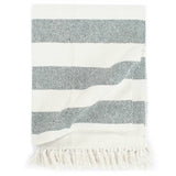 Vidaxl Plaid Stripe 125x150 cm Baumwolle dunkelgrün
