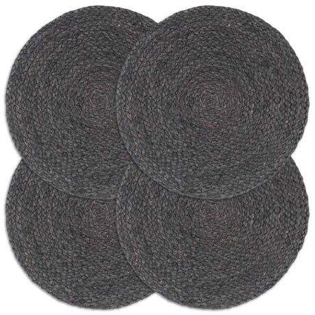 Vidaxl -Placemats 4 Sts um 38 cm Jute dunkelgrau