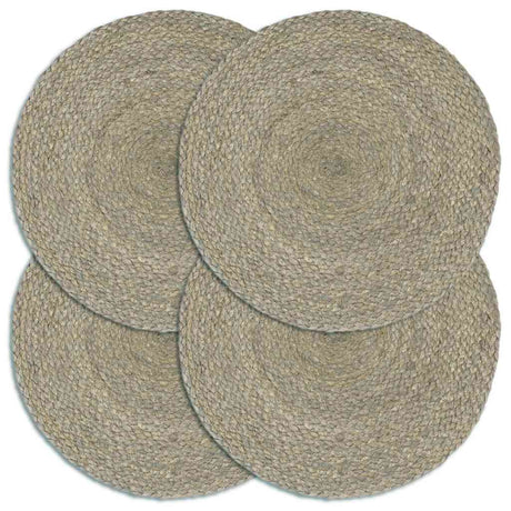 Vidaxl -Taschen 4 STs rund 38 cm Jute einfach grau