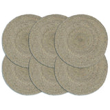 Vidaxx Tischsets 6 Stück rund 38 cm Jute uni grau