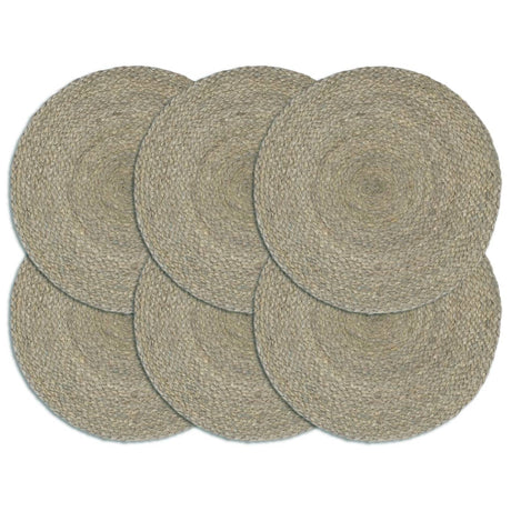 Vidaxx Tischsets 6 Stück rund 38 cm Jute uni grau