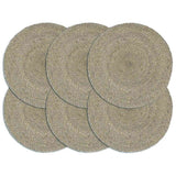 Vidaxx Tischsets 6 Stück rund 38 cm Jute uni grau