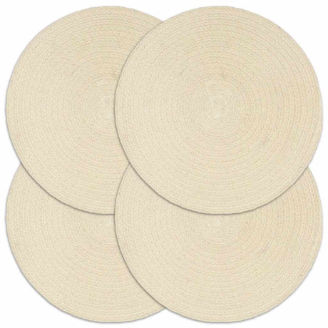 VidaXL Tischsets 4 Stück rund 38 cm Baumwolle natur