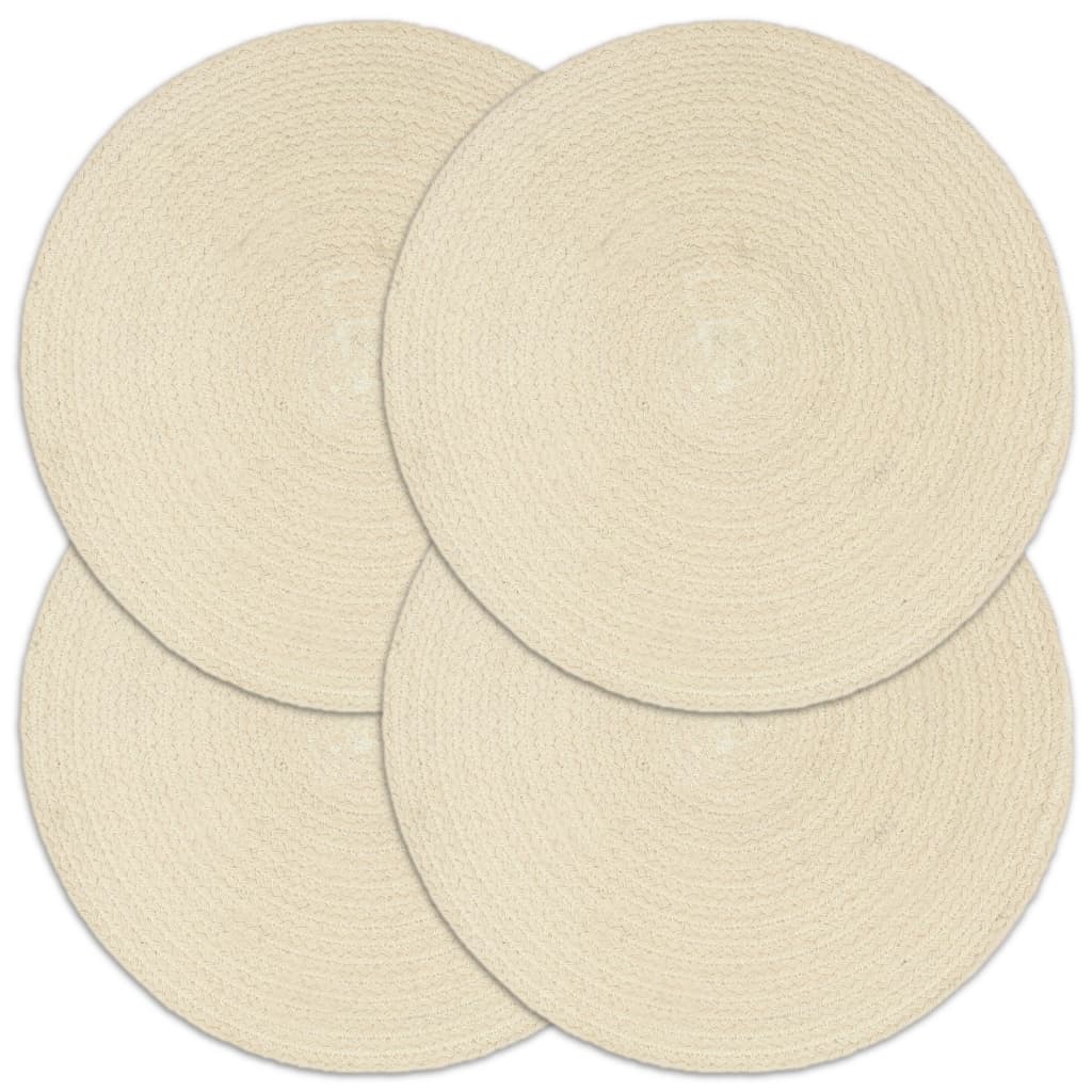 VidaXL Tischsets 4 Stück rund 38 cm Baumwolle natur