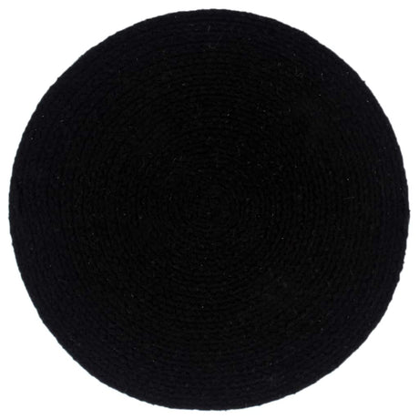 VidaXL Tischsets 4 Stück rund 38 cm Baumwolle einfarbig schwarz