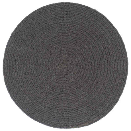 Vidaxl -Placemats 4 Sts rund 38 cm Baumwollschaltkreum dunkelgrau