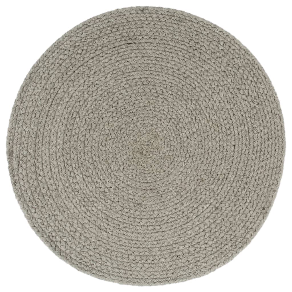 VIDAXL SCATEMATS 4 STS RUND 38 cm Baumwollschaltgrau