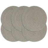 VIDAXL SCAMMATS 6 STS RUND 38 cm Baumwollschaltgrau