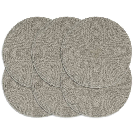 VIDAXL SCAMMATS 6 STS RUND 38 cm Baumwollschaltgrau