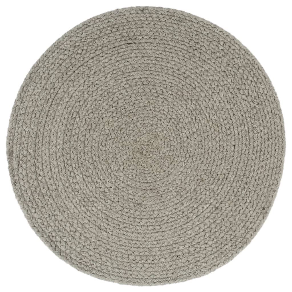 VIDAXL SCAMMATS 6 STS RUND 38 cm Baumwollschaltgrau