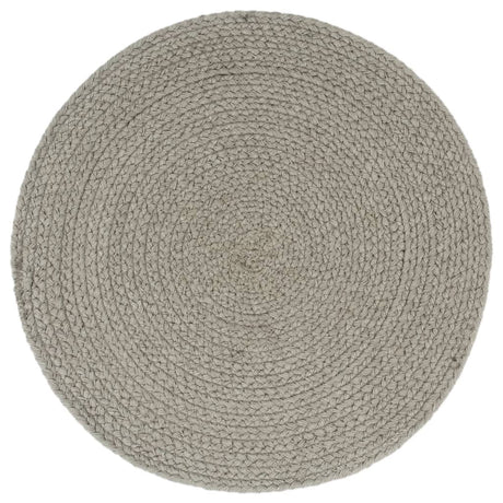 VIDAXL SCAMMATS 6 STS RUND 38 cm Baumwollschaltgrau