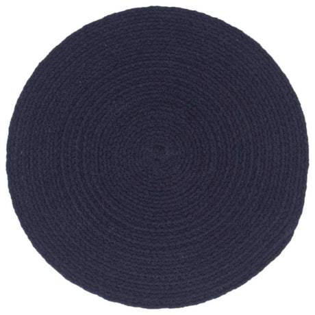 Vidaxl -Placemats 6 STS rund 38 cm Baumwollschild Marine Blau