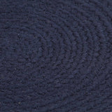 Vidaxl -Placemats 6 STS rund 38 cm Baumwollschild Marine Blau