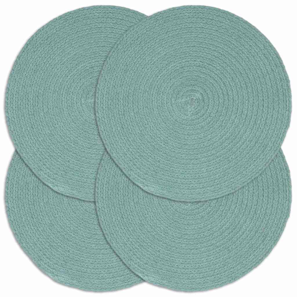 VidaXL Tischsets 4 Stück rund 38 cm Baumwolle einfarbig grün