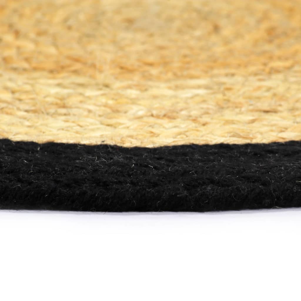 VIDAXL -Taschen 4 ST 38 cm Jute und Baumwolle Natural und Schwarz