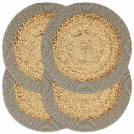VIDAXL -Taschen 4 ST 38 cm Jute und Baumwolle Natural und Grau