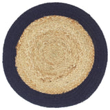 Vidaxx Tischsets 6 Stück 38 cm Jute und Baumwolle natur und marineblau