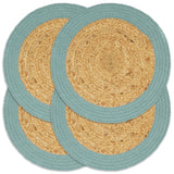 VidaXL Tischsets 4 Stück 38 cm Jute und Baumwolle natur und grün