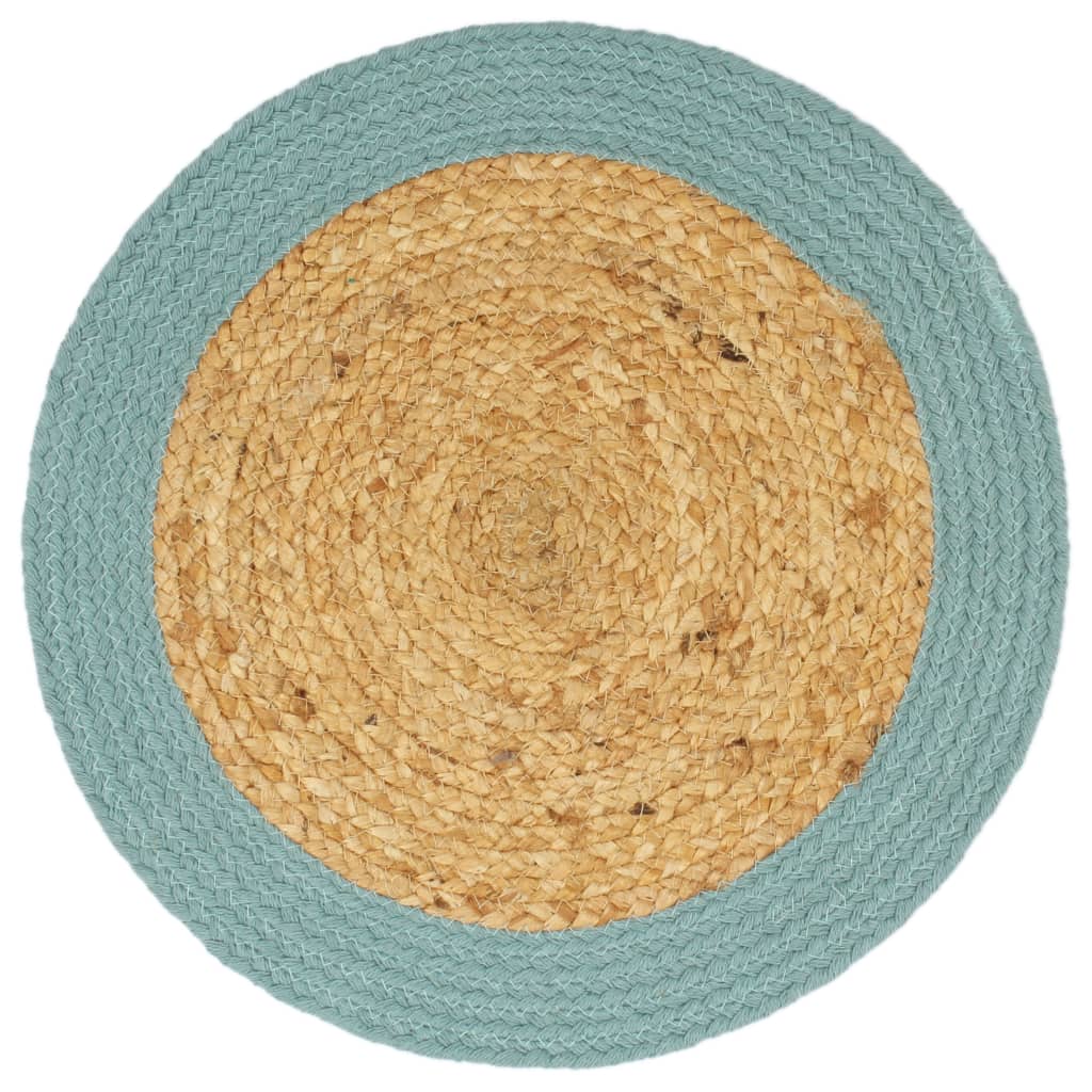 Vidaxx Tischsets 6 Stück 38 cm Jute und Baumwolle natur und grün