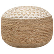 Vidaxl poef handgemaakt 45x30 cm jute wit
