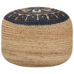 Vidaxl poef handgemaakt 45x30 cm jute blauw
