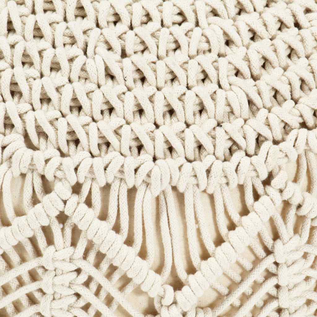 Vidaxl poef macramé handgemaakt 45x30 cm katoen