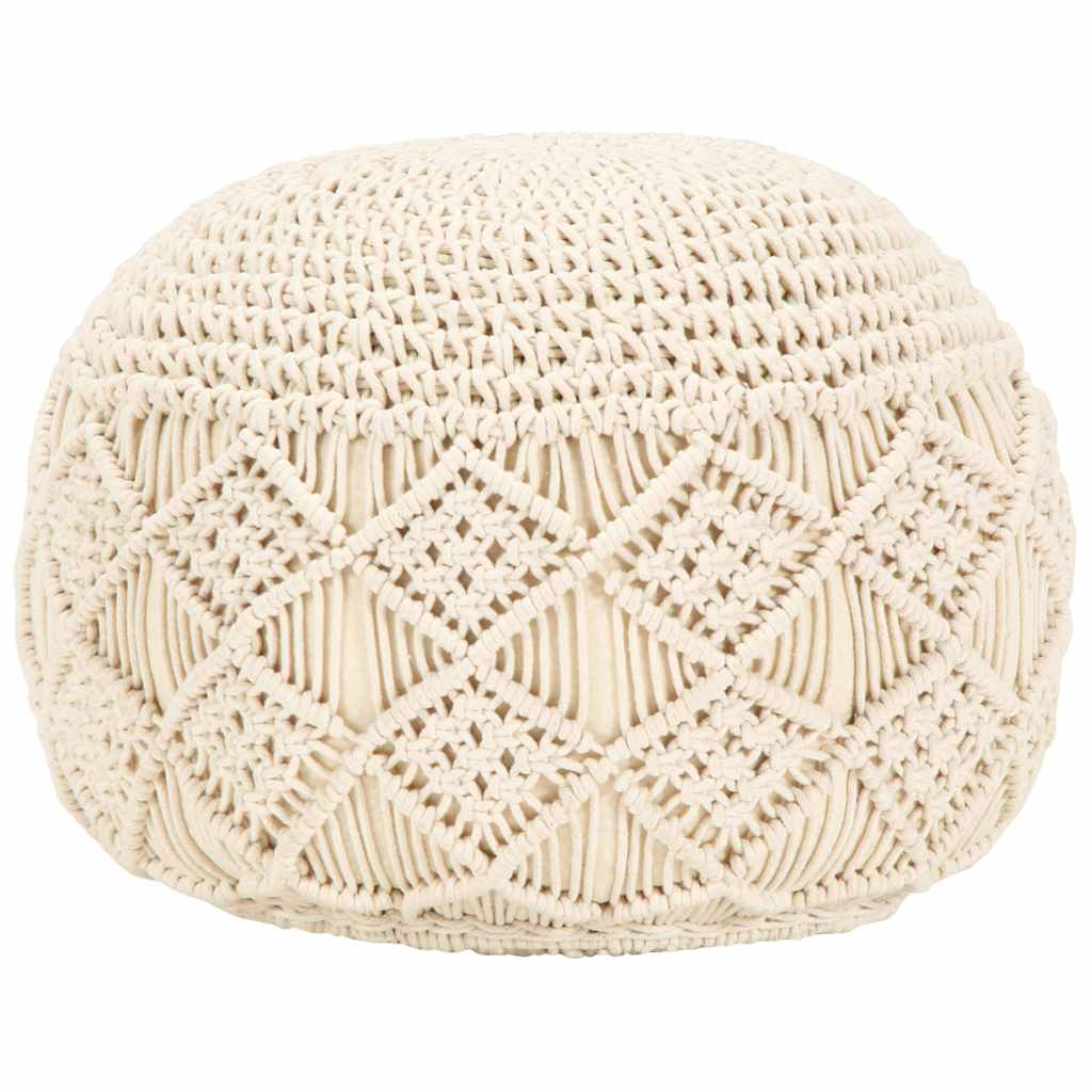 Vidaxl poef macramé handgemaakt 45x30 cm katoen