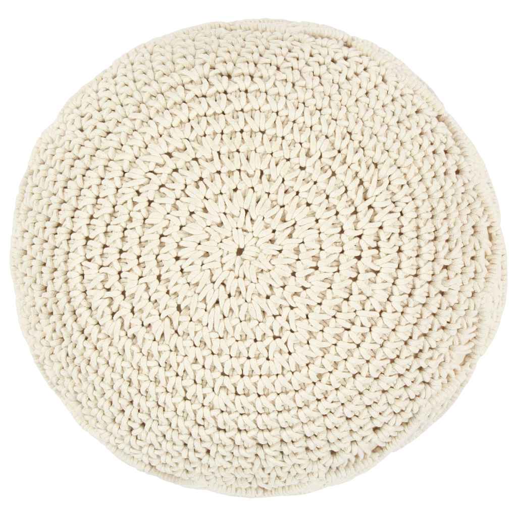 Vidaxl poef macramé handgemaakt 45x30 cm katoen