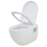 Vidaxl hängende Toilette mit verstecktem Zisternkeramikweiß