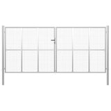 Vidaxl Poort 415x250 cm verzinkter Stahl Silberfarben