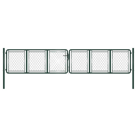 Vidaxl tuinpoort staal 400x75 cm groen