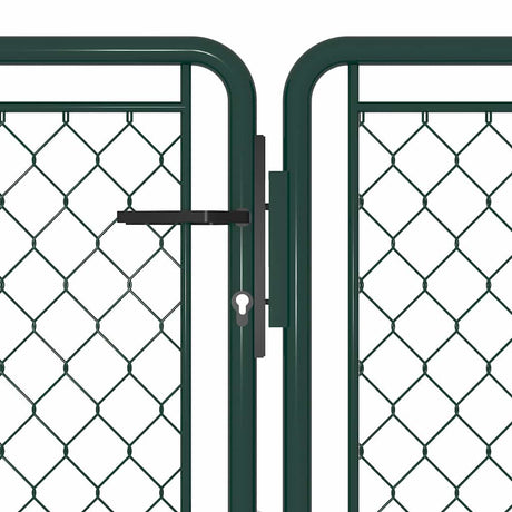 Vidaxl tuinpoort staal 400x75 cm groen