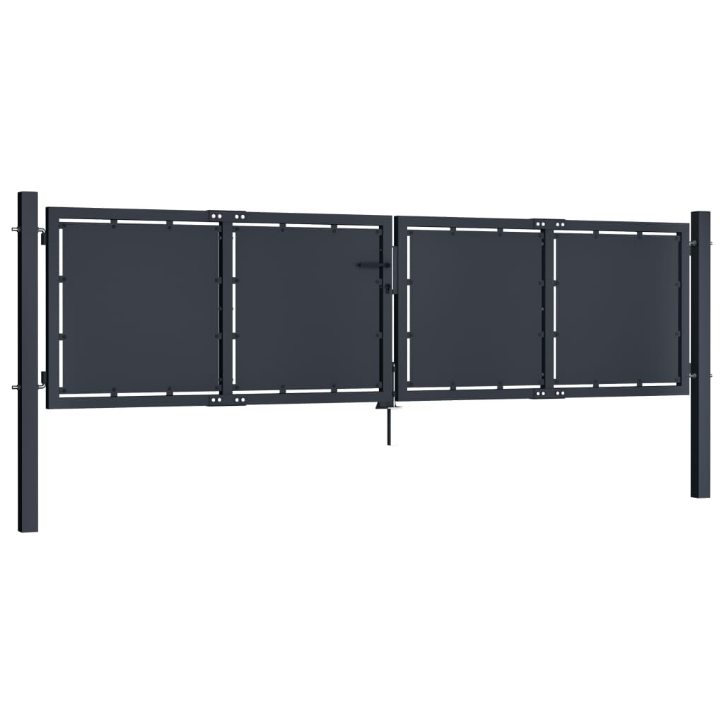 VidaXL Tor 300x100 cm Stahl Anthrazit