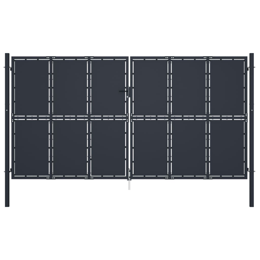 VidaXL Tor 400x200 cm Stahl Anthrazit