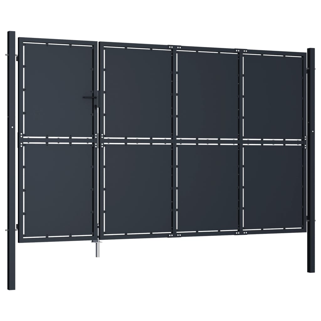 VidaXL Tor 350x150 cm Stahl Anthrazit