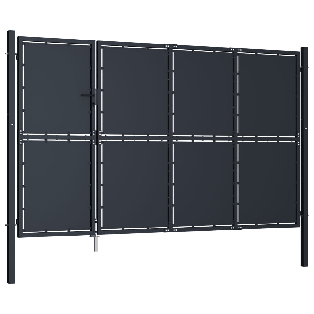 VidaXL Tor 350x200 cm Stahl Anthrazit