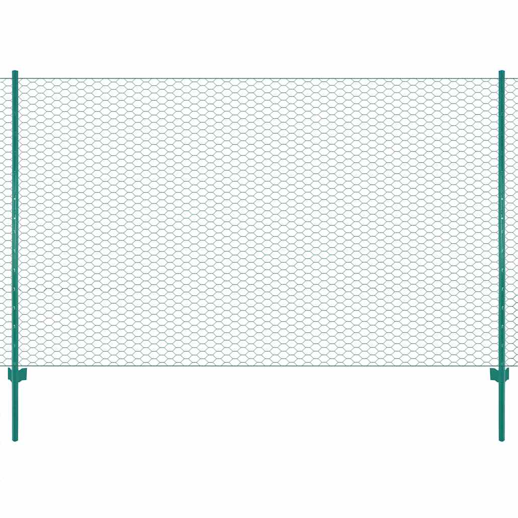Vidaxl Drahtgitter FET mit Pfosten 25x2 m Stahlgrün