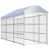 VIDAXL -Hundezwinger für außen mit Dach 450x150x200 cm
